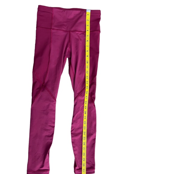 Womens Lululemon Dark Red Leggings with Mesh Cut-Outs Size 4 - Picture 9 of 15